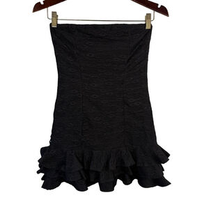 Urban Behavior Black Lace Strapless Micro Mini Dress Size M Y2K Clubwear